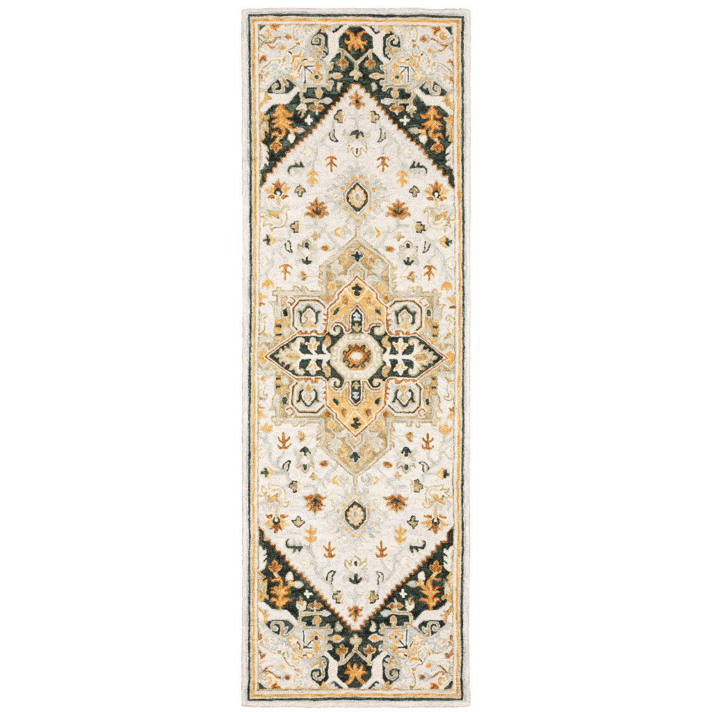 Oriental Weavers Alfresco 28407 Multicolor Indoor Runner - Vintage Bohemian Hand Tufted Rug-