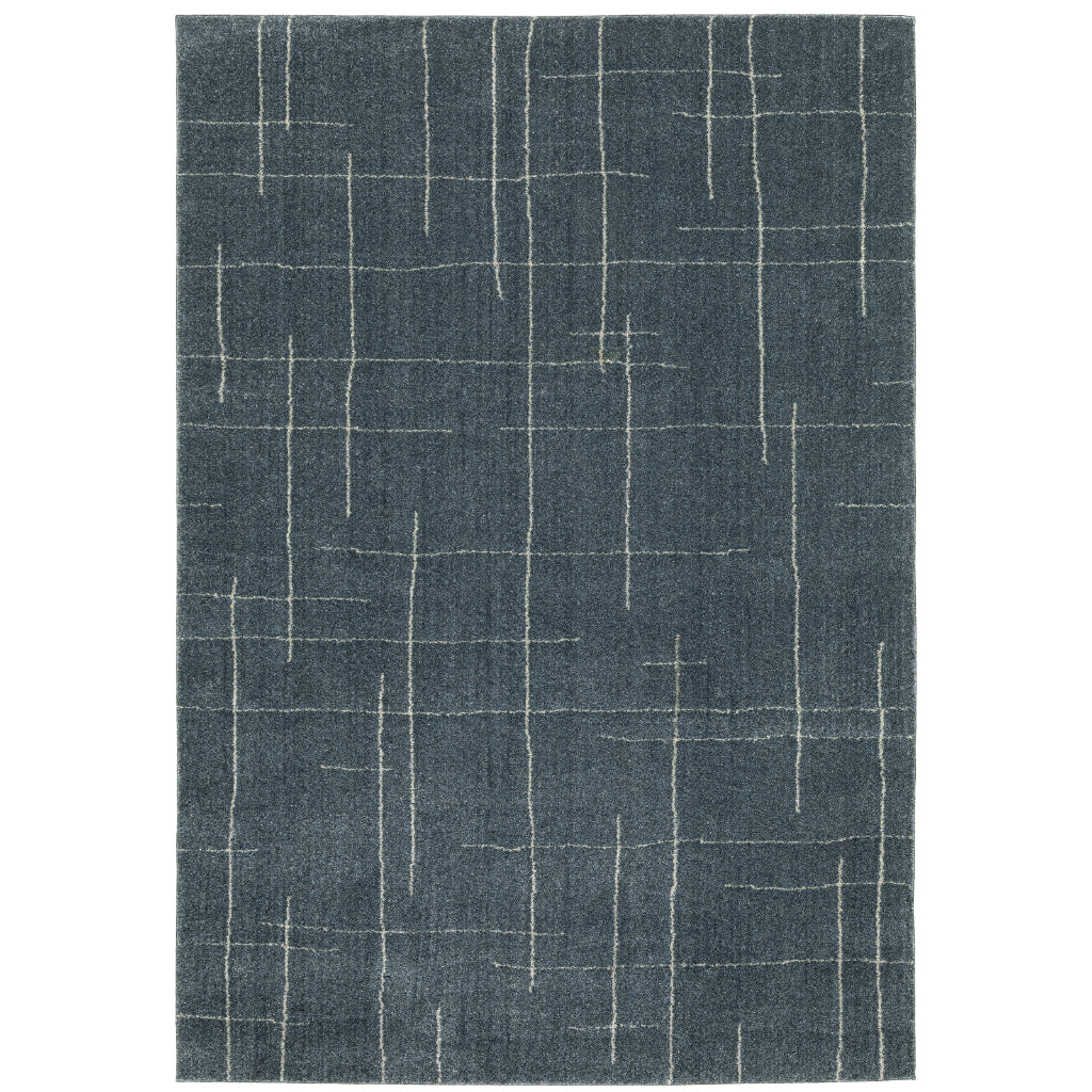 Oriental Weavers Alton 040B9 Blue Rectangle Indoor Area Rug - Luxurious Contemporary Rug with Stripe Design-