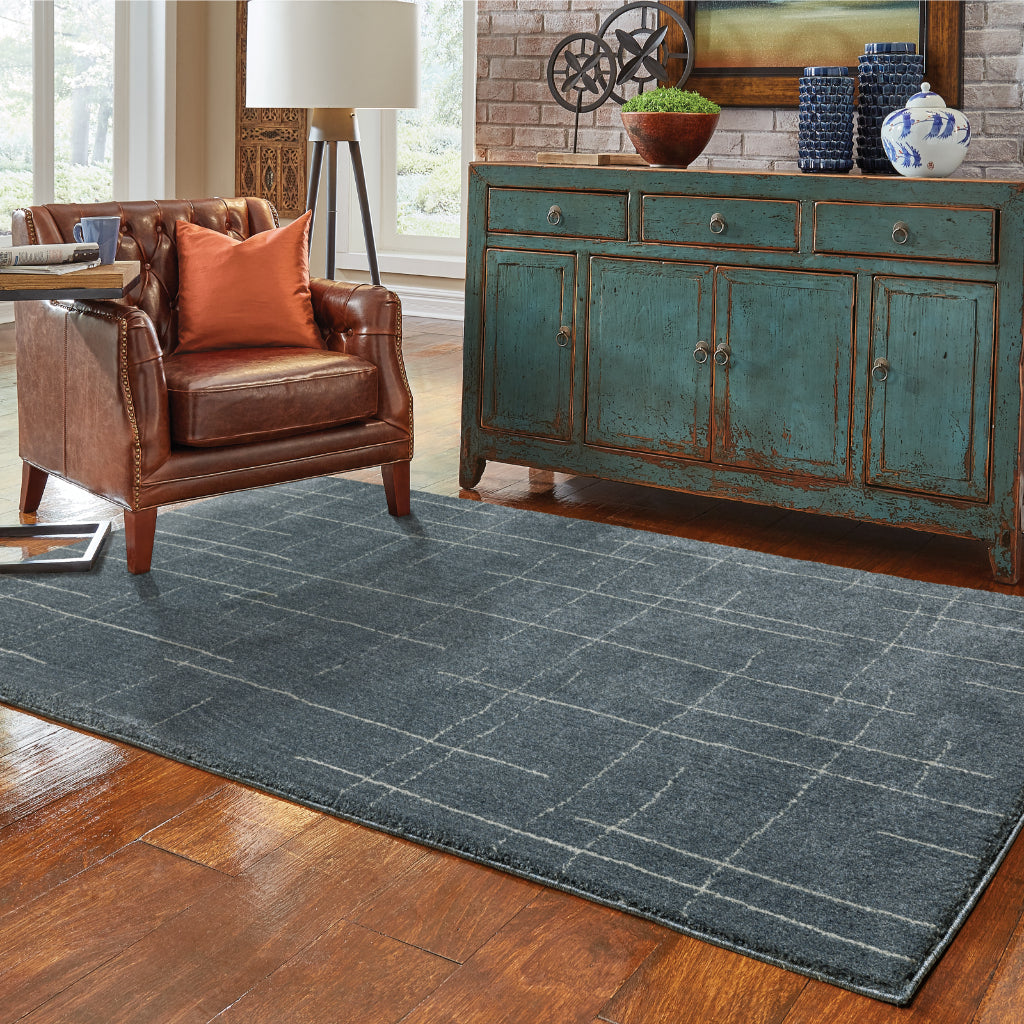 Oriental Weavers Alton 040B9 Blue Rectangle Indoor Area Rug - Luxurious Contemporary Rug with Stripe Design-