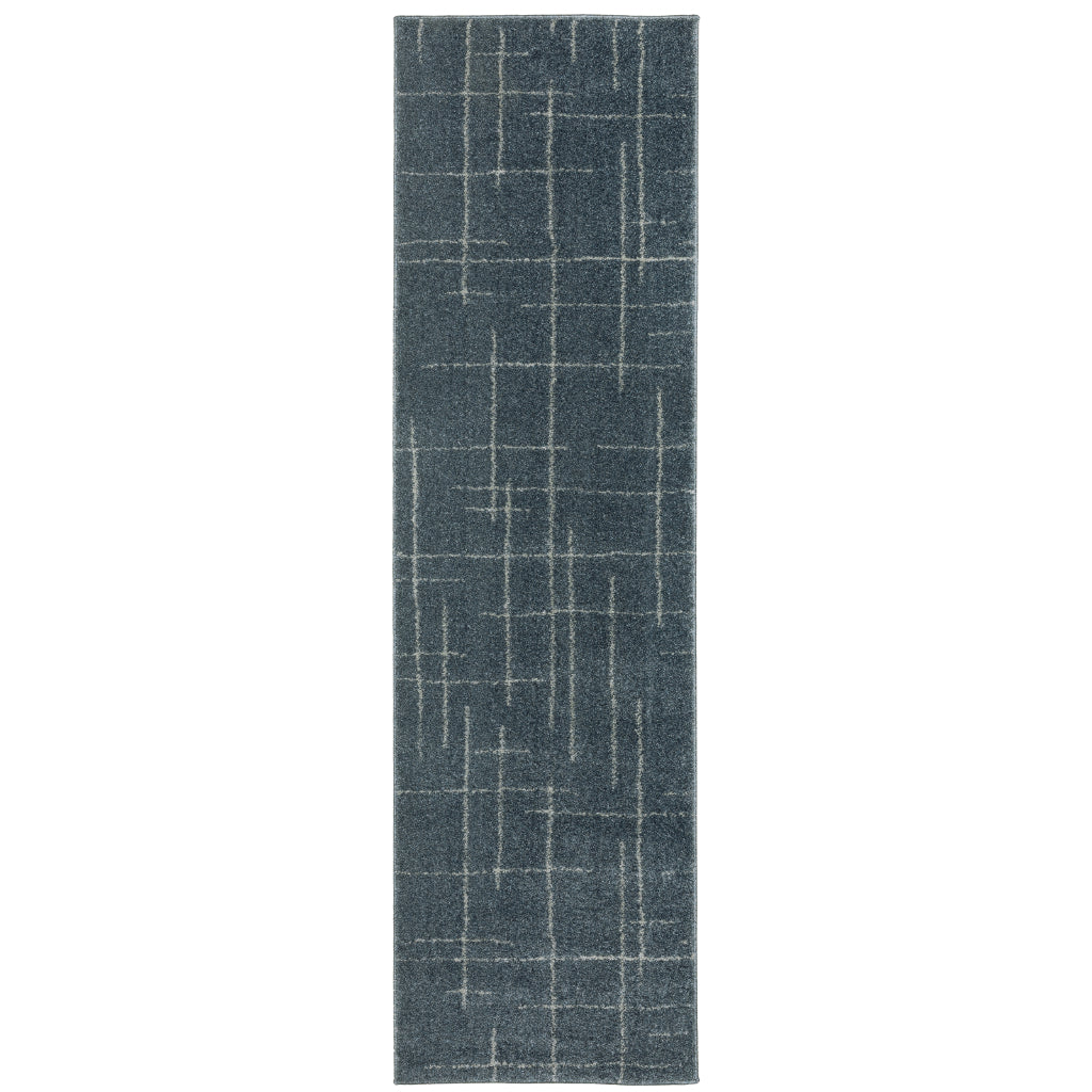 Oriental Weavers Alton 040B9 Blue Rectangle Indoor Runner - Luxurious Contemporary Rug with Stripe Design-