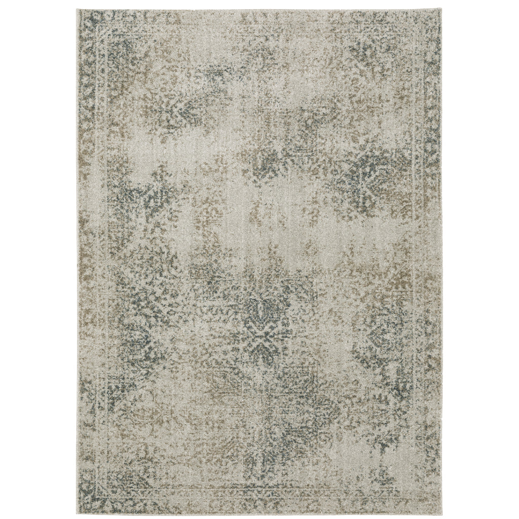 Oriental Weavers Alton 070E9 Gray Rectangle Indoor Area Rug - Luxurious Machine Made Rug with Distressed Oriental Design-