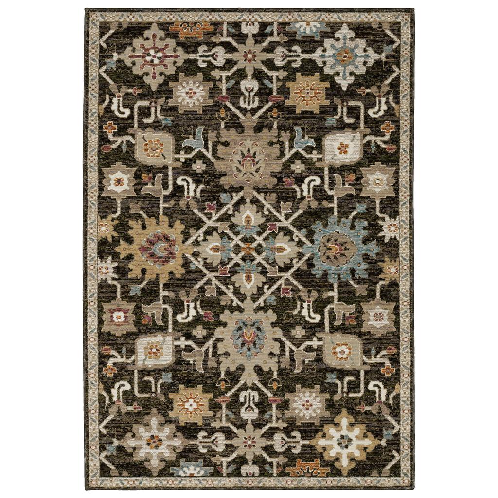 Oriental Weavers Andorra 2396B Brown Rectangle Indoor Area Rug Oriental Pattern-