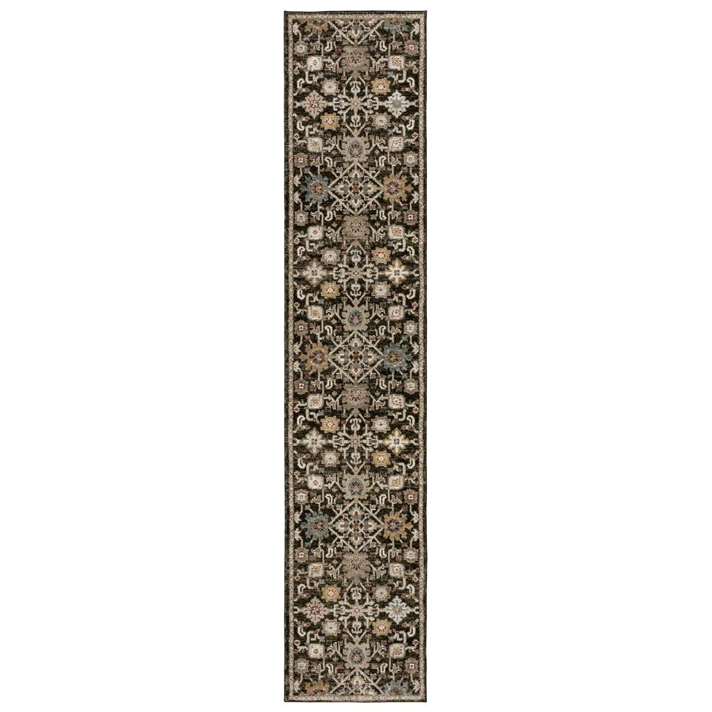 Oriental Weavers Andorra 2396B Brown Rectangle Indoor Runner Oriental Pattern-
