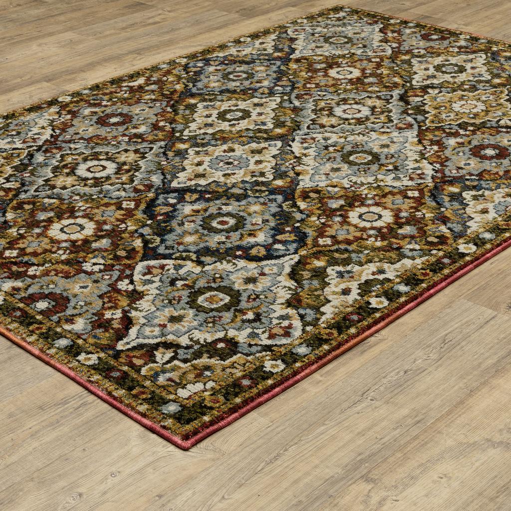 Oriental Weavers Andorra 2408A Red Rectangle Indoor Area Rug Medallion Pattern-