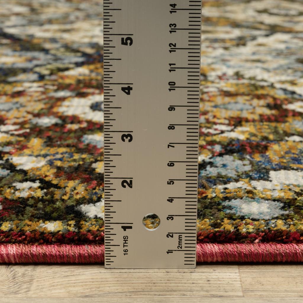 Oriental Weavers Andorra 2408A Red Rectangle Indoor Runner Medallion Pattern-