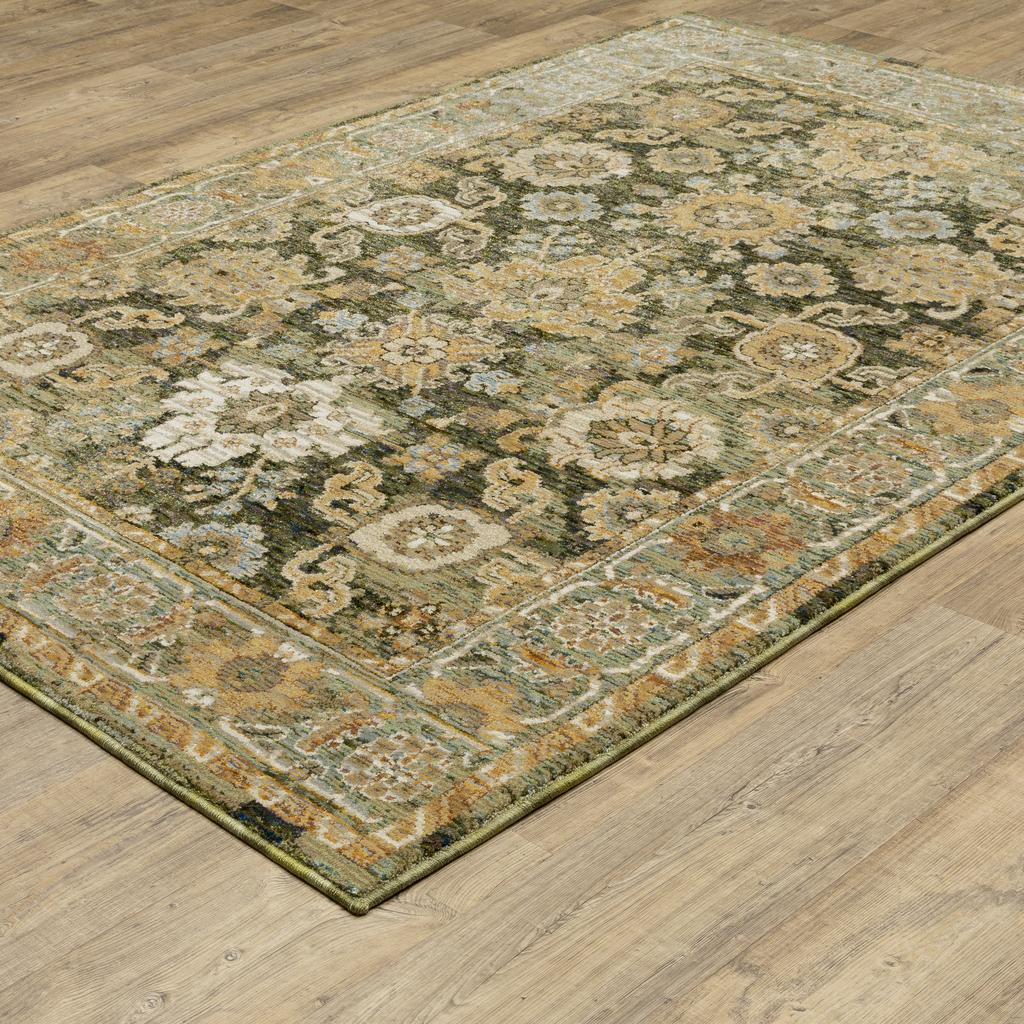 Oriental Weavers Andorra 2417B Green Rectangle Indoor Area Rug Oriental Pattern-