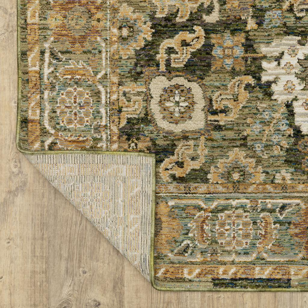 Oriental Weavers Andorra 2417B Green Rectangle Indoor Area Rug Oriental Pattern-