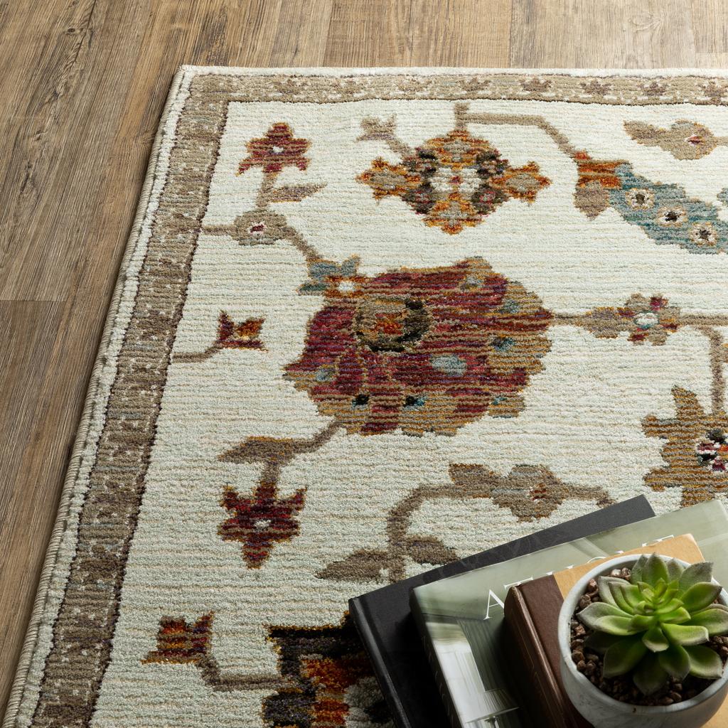 Oriental Weavers Andorra 2419B Ivory Rectangle Indoor Runner Oriental Pattern-
