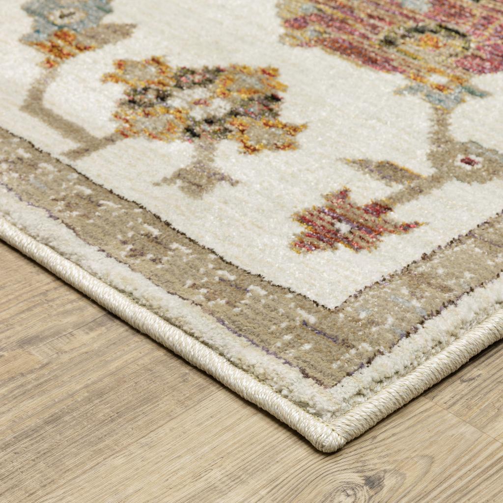 Oriental Weavers Andorra 2419B Ivory Rectangle Indoor Area Rug Oriental Pattern-