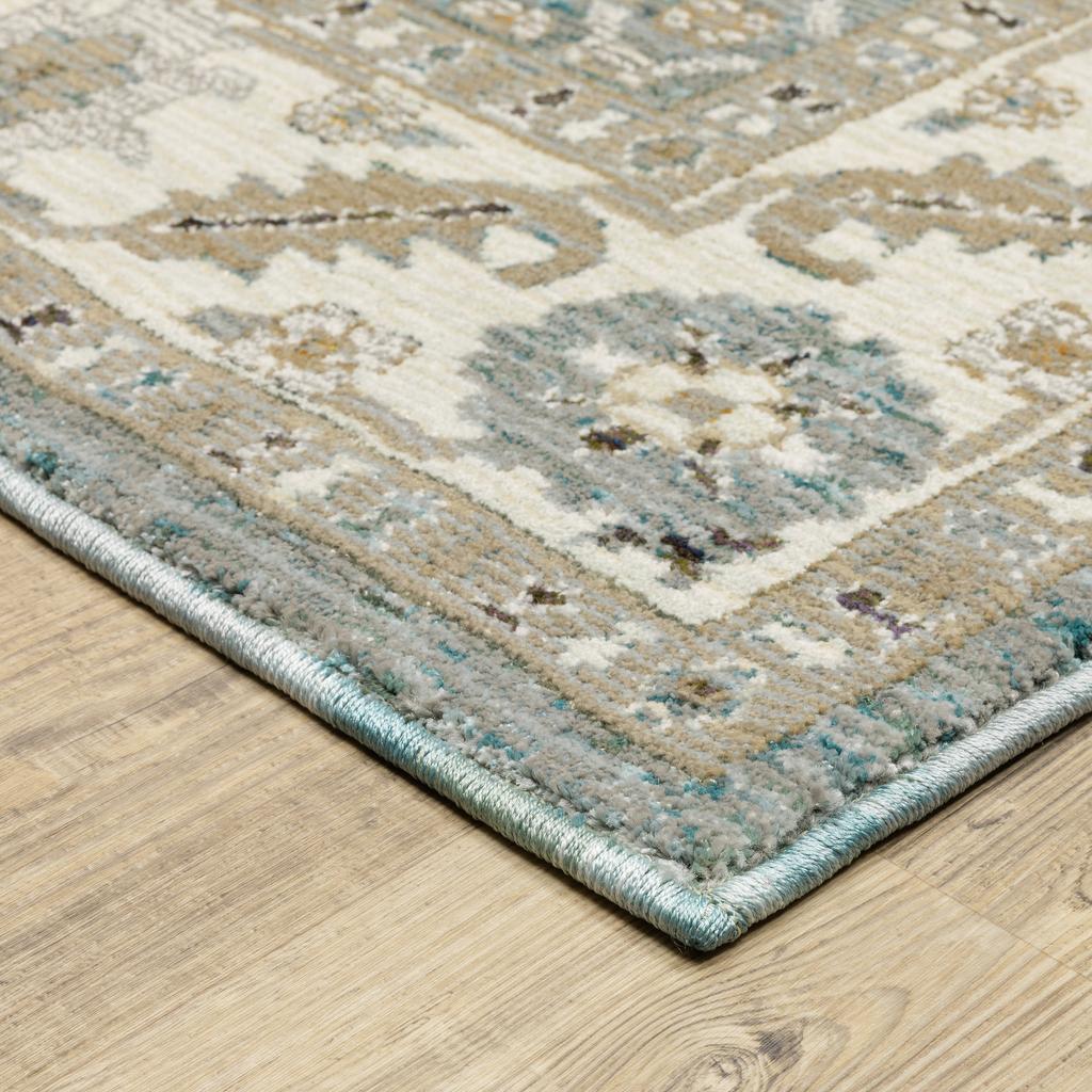 Oriental Weavers Andorra 2429A Blue Rectangle Indoor Area Rug Oriental Pattern-