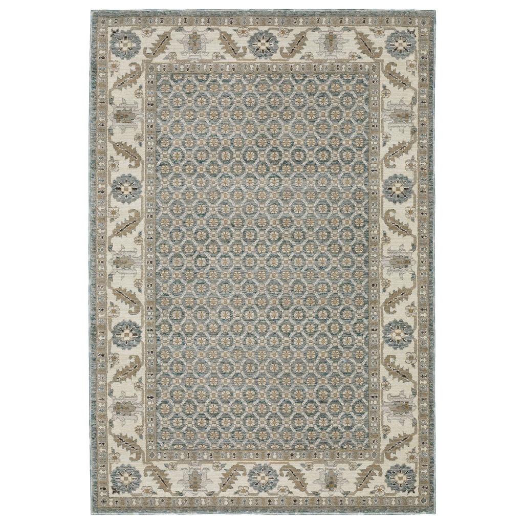 Oriental Weavers Andorra 2429A Blue Rectangle Indoor Area Rug Oriental Pattern-
