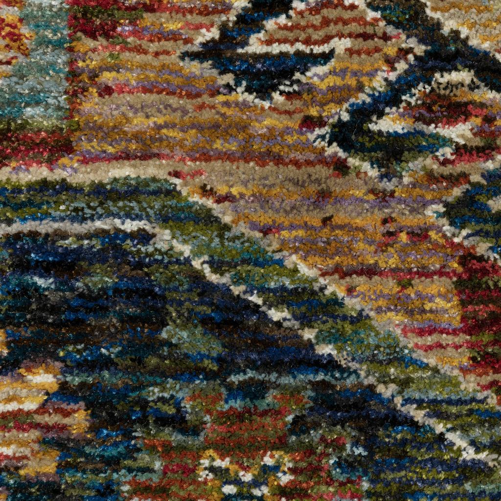 Oriental Weavers Andorra 2442A Blue Rectangle Indoor Runner Tribal Pattern-