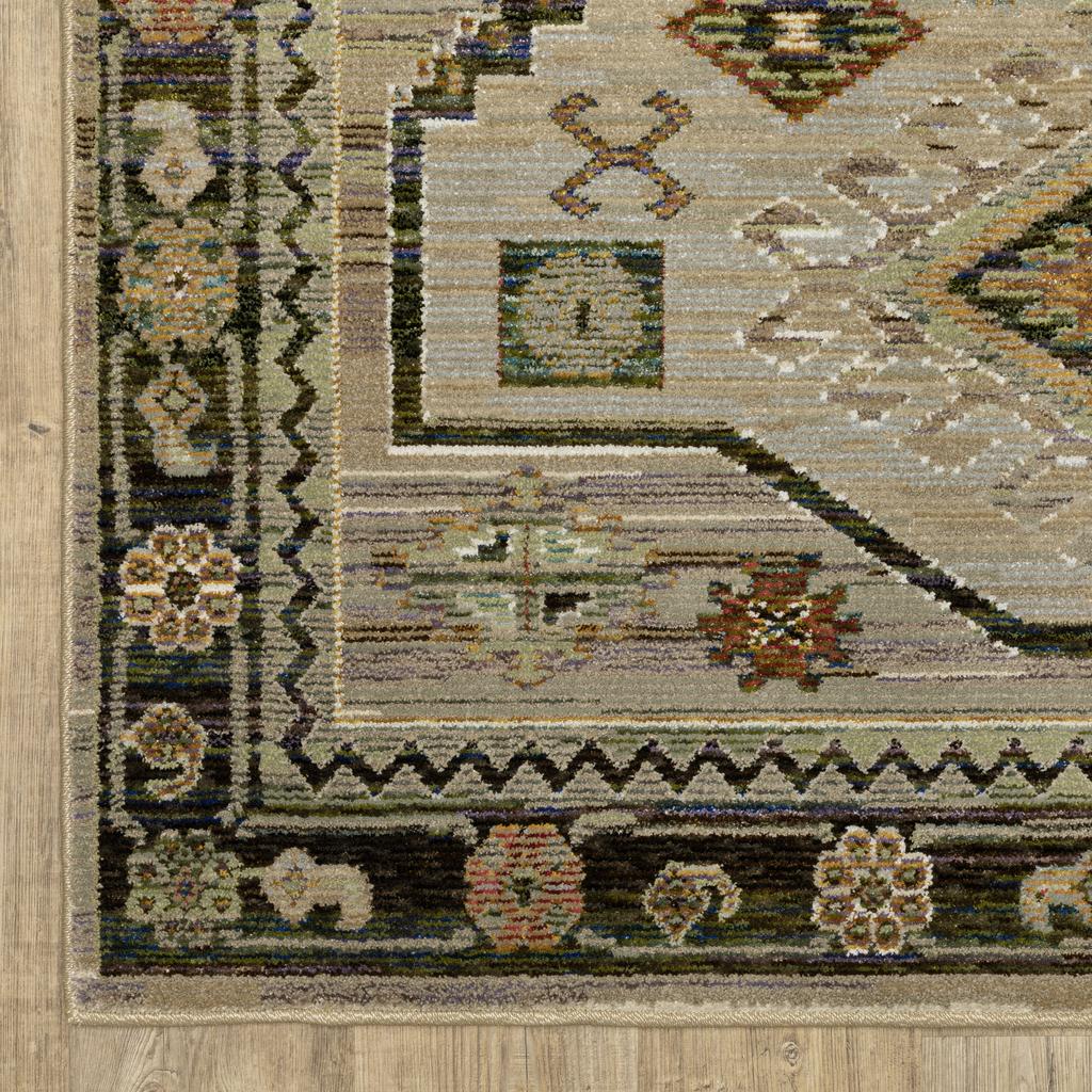Oriental Weavers Andorra 2442D Grey Rectangle Indoor Runner Tribal Pattern-