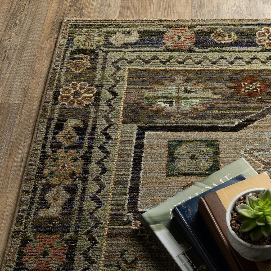 Oriental Weavers Andorra 2442D Grey Rectangle Indoor Area Rug Tribal Pattern-