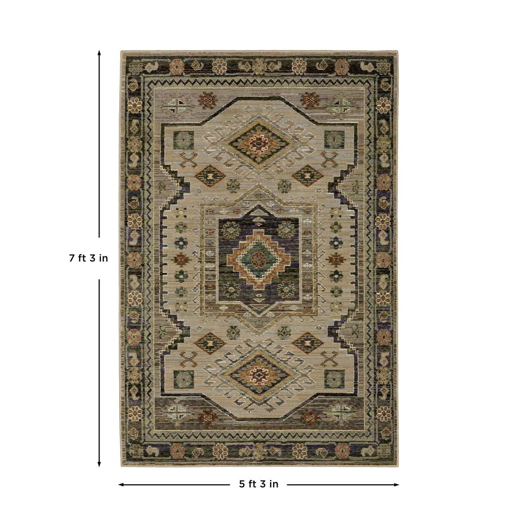 Oriental Weavers Andorra 2442D Grey Rectangle Indoor Area Rug Tribal Pattern-