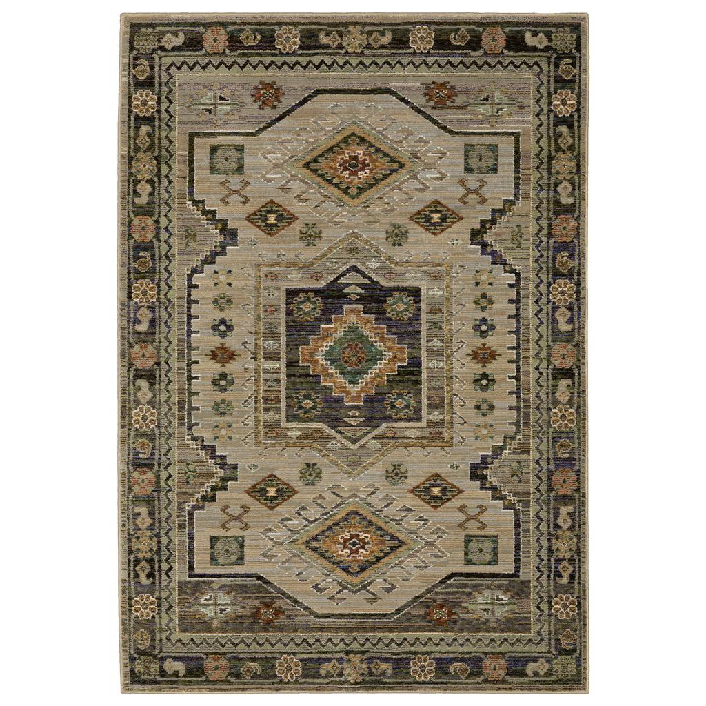 Oriental Weavers Andorra 2442D Grey Rectangle Indoor Area Rug Tribal Pattern-