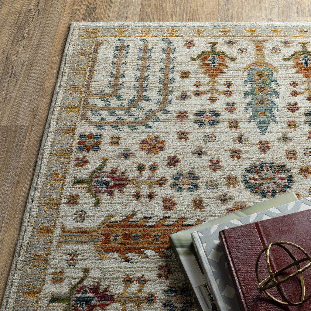 Oriental Weavers Andorra 2449B Ivory Rectangle Indoor Area Rug Oriental Pattern-