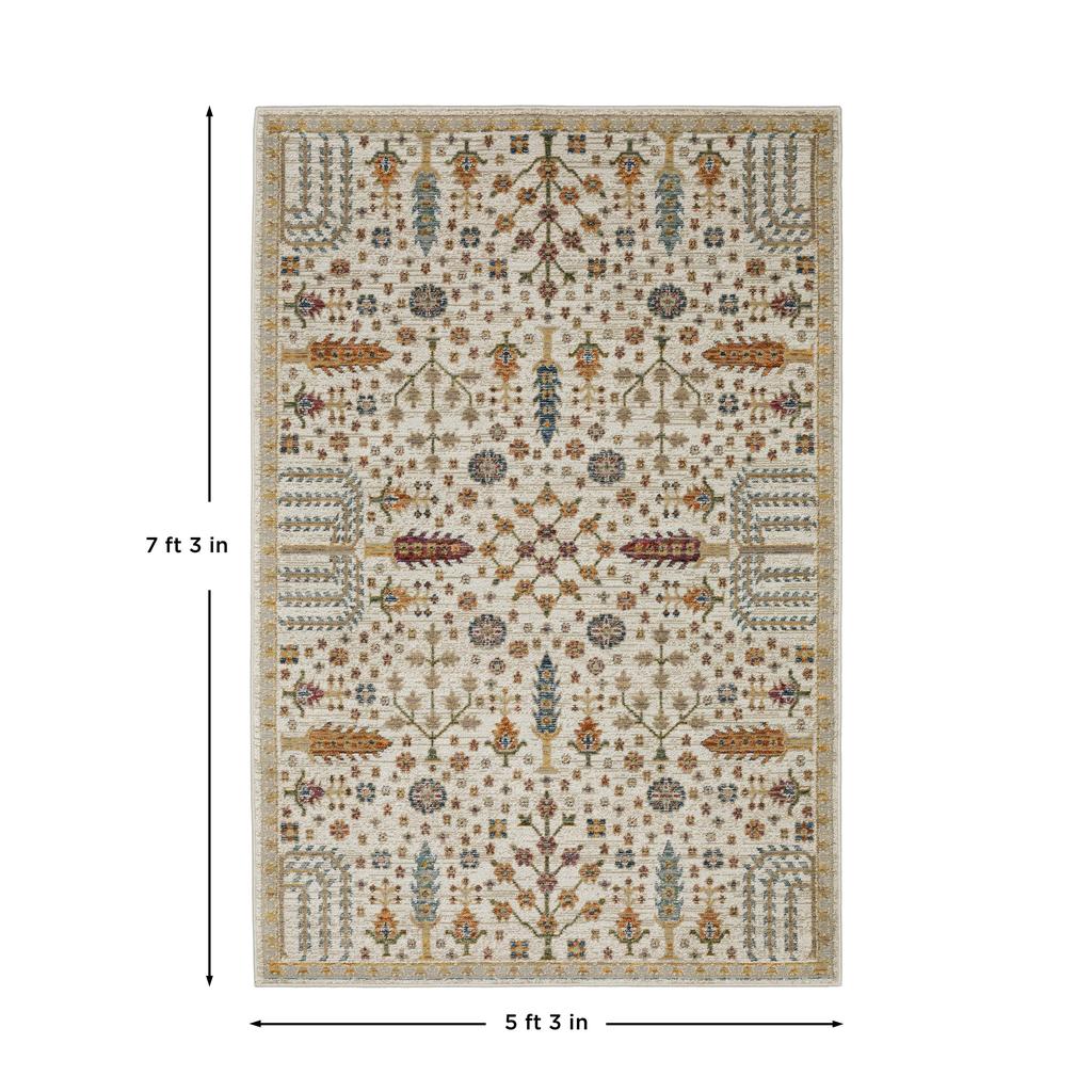 Oriental Weavers Andorra 2449B Ivory Rectangle Indoor Area Rug Oriental Pattern-