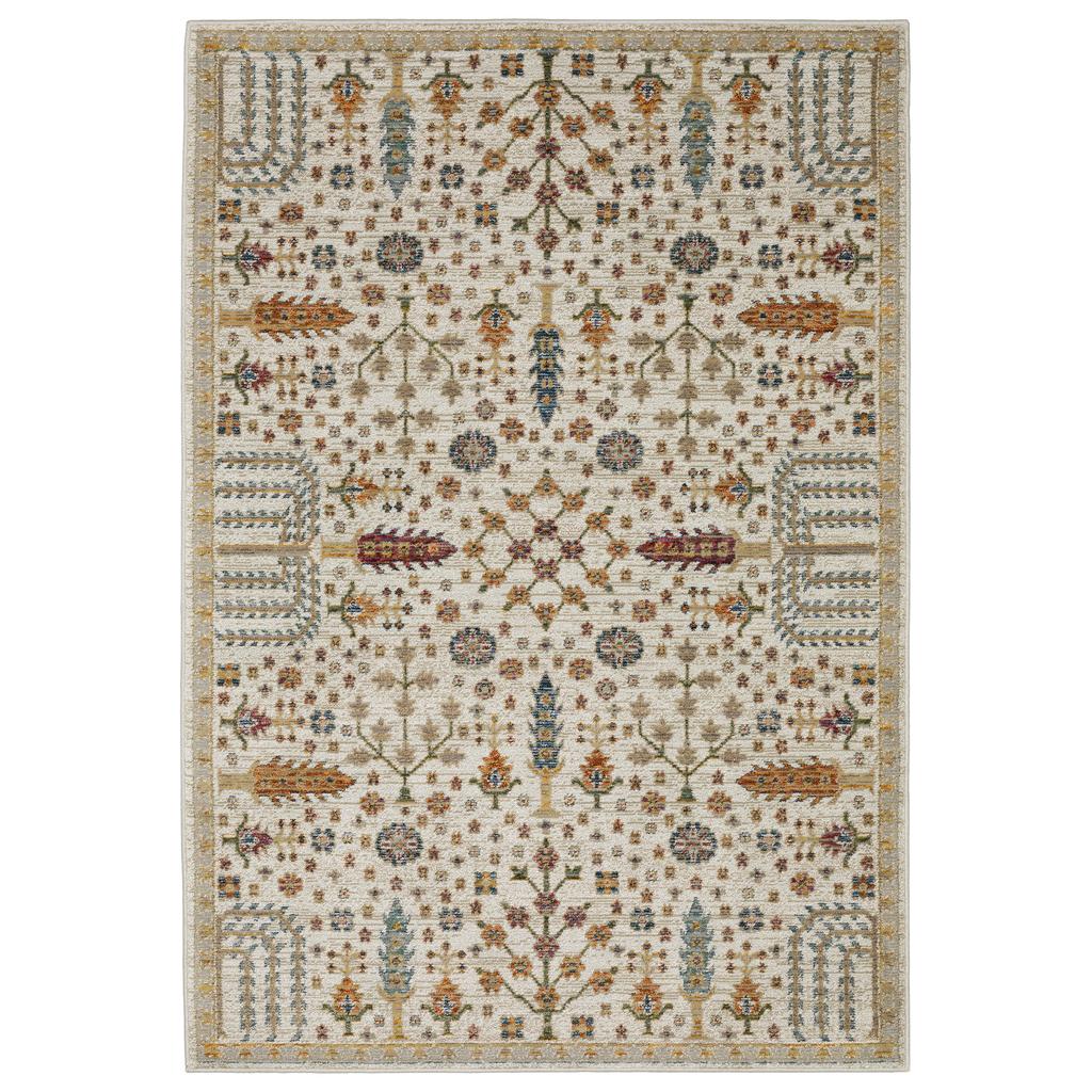 Oriental Weavers Andorra 2449B Ivory Rectangle Indoor Area Rug Oriental Pattern-