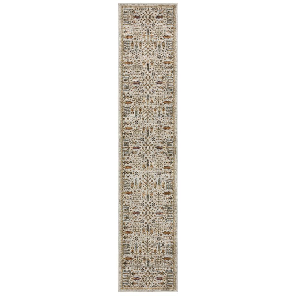 Oriental Weavers Andorra 2449B Ivory Rectangle Indoor Runner Oriental Pattern-