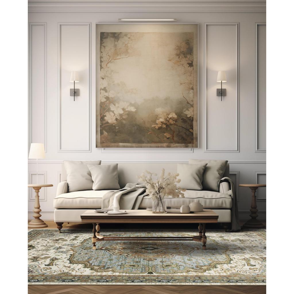 Oriental Weavers Andorra 2451B Ivory Rectangle Indoor Area Rug Oriental Pattern-