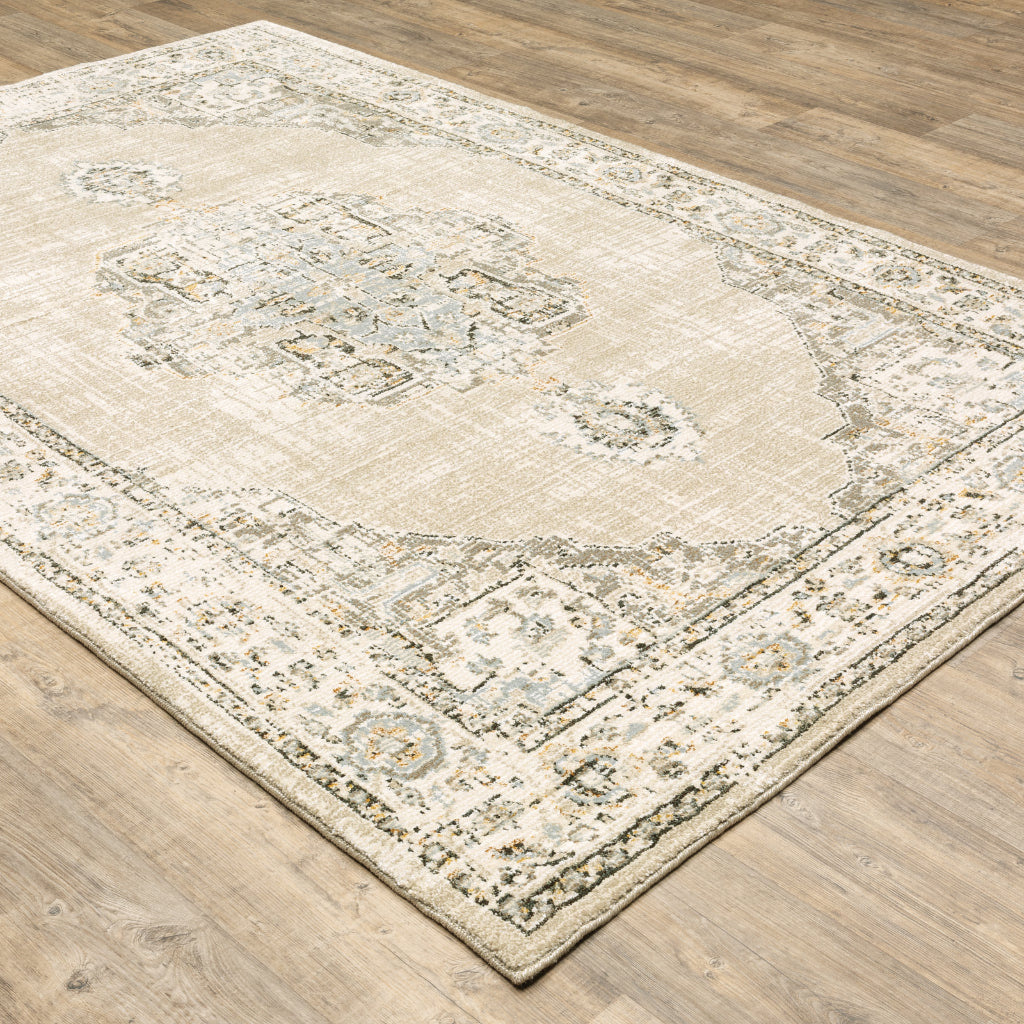 Oriental Weavers Andorra 303D0 Multicolor Rectangle Indoor Area Rug - Durable & Stain Resistant Rug with Distressed Medallion Design-