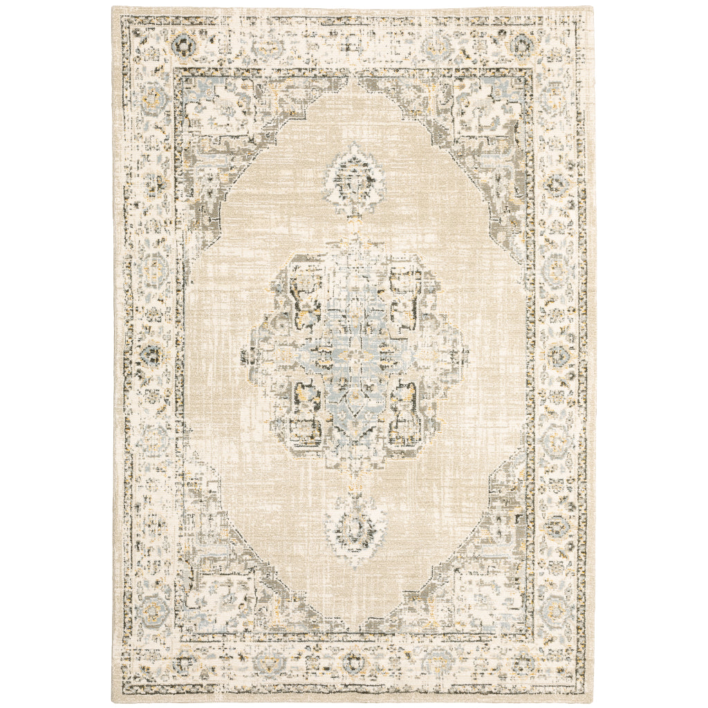 Oriental Weavers Andorra 303D0 Multicolor Rectangle Indoor Area Rug - Durable & Stain Resistant Rug with Distressed Medallion Design-