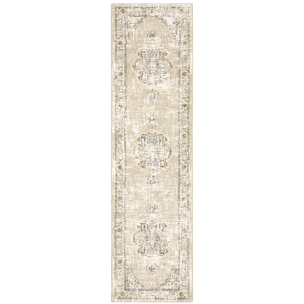 Oriental Weavers Andorra 303D0 Multicolor Runner Indoor Area Rug - Durable & Stain Resistant Rug with Distressed Medallion Design-