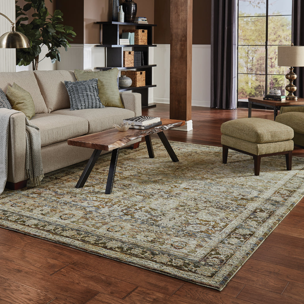 Oriental Weavers Andorra 7125C Multicolor Rectangle Indoor Area Rug - Durable & Stain Resistant Rug with Distressed Oriental Design-