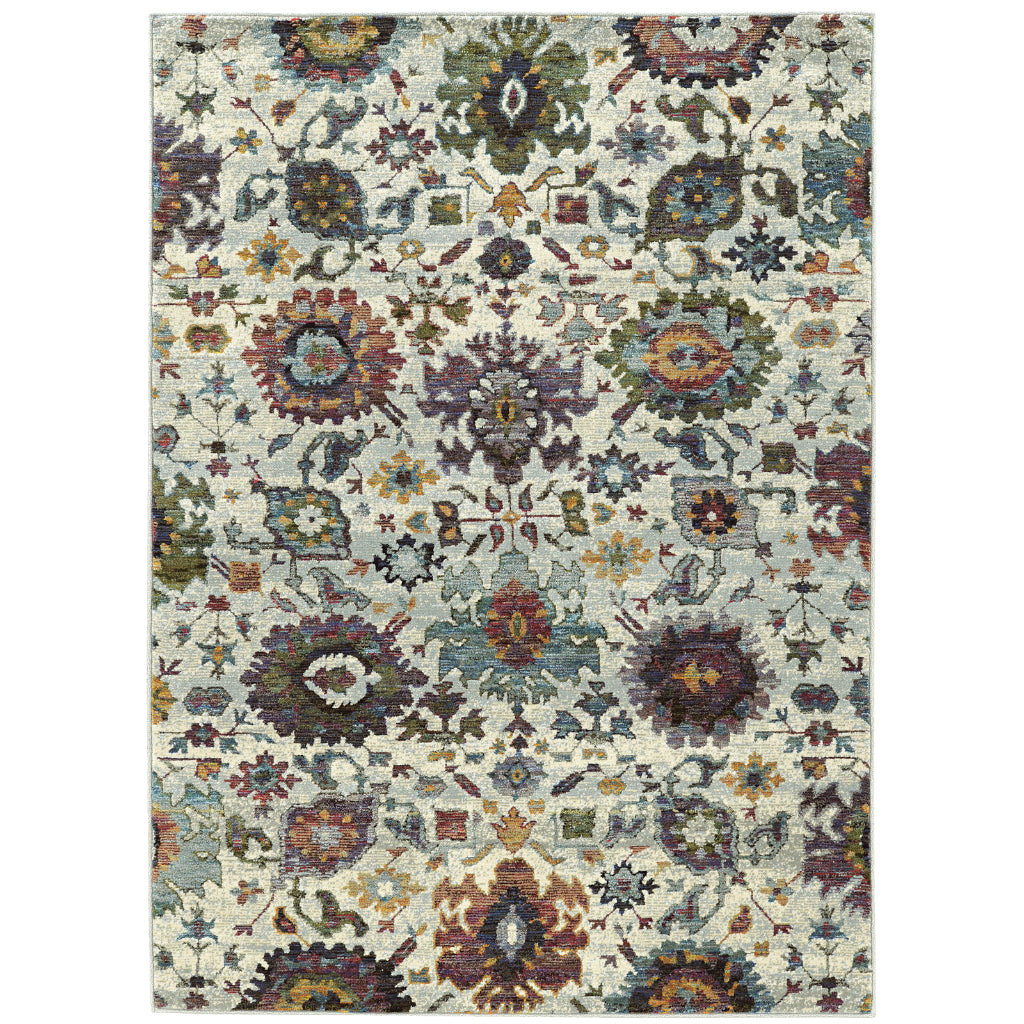 Oriental Weavers Andorra 7129A Multicolor Rectangle Indoor Area Rug - Durable & Stain Resistant Rug with Oriental Design-