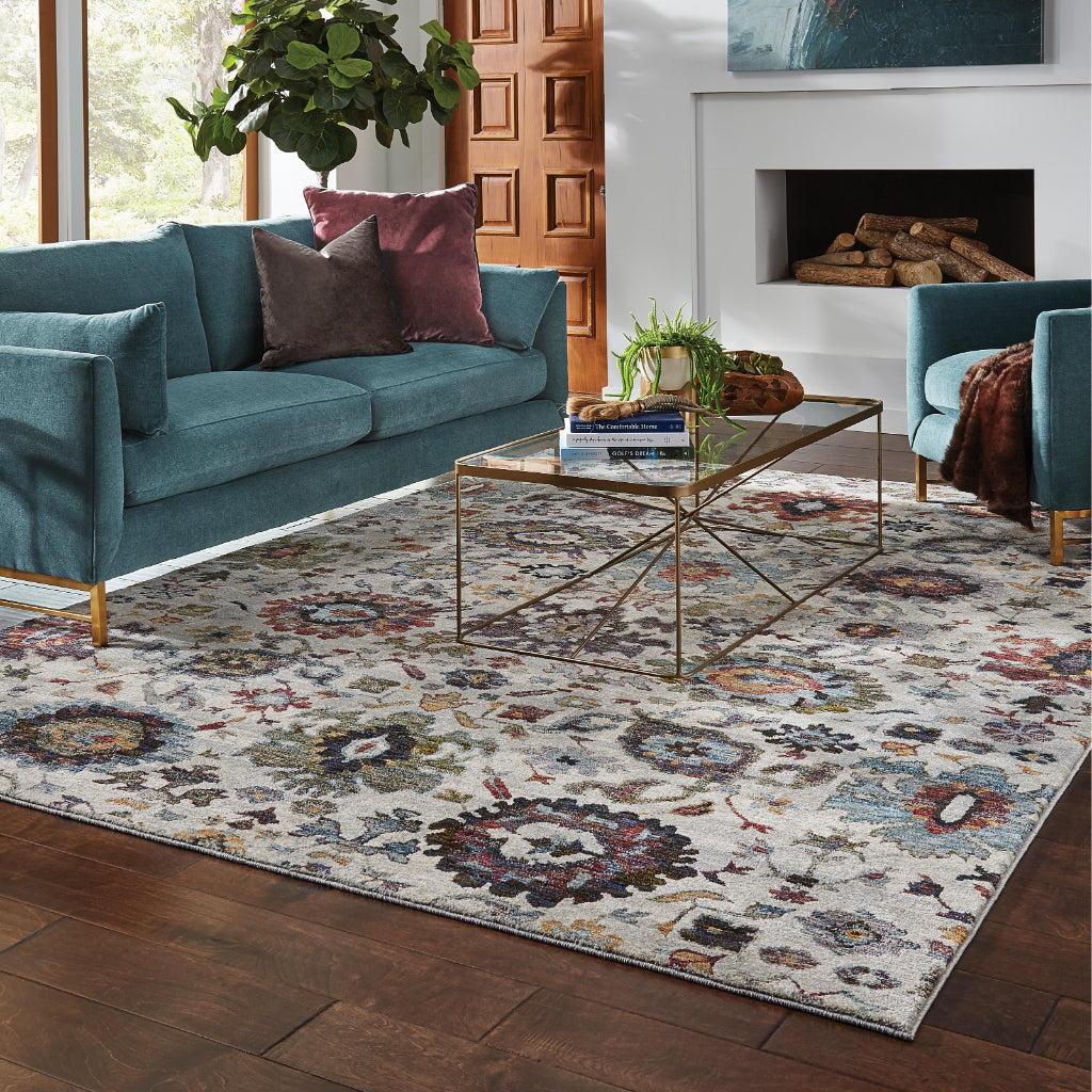 Oriental Weavers Andorra 7129A Multicolor Rectangle Indoor Area Rug - Durable & Stain Resistant Rug with Oriental Design-