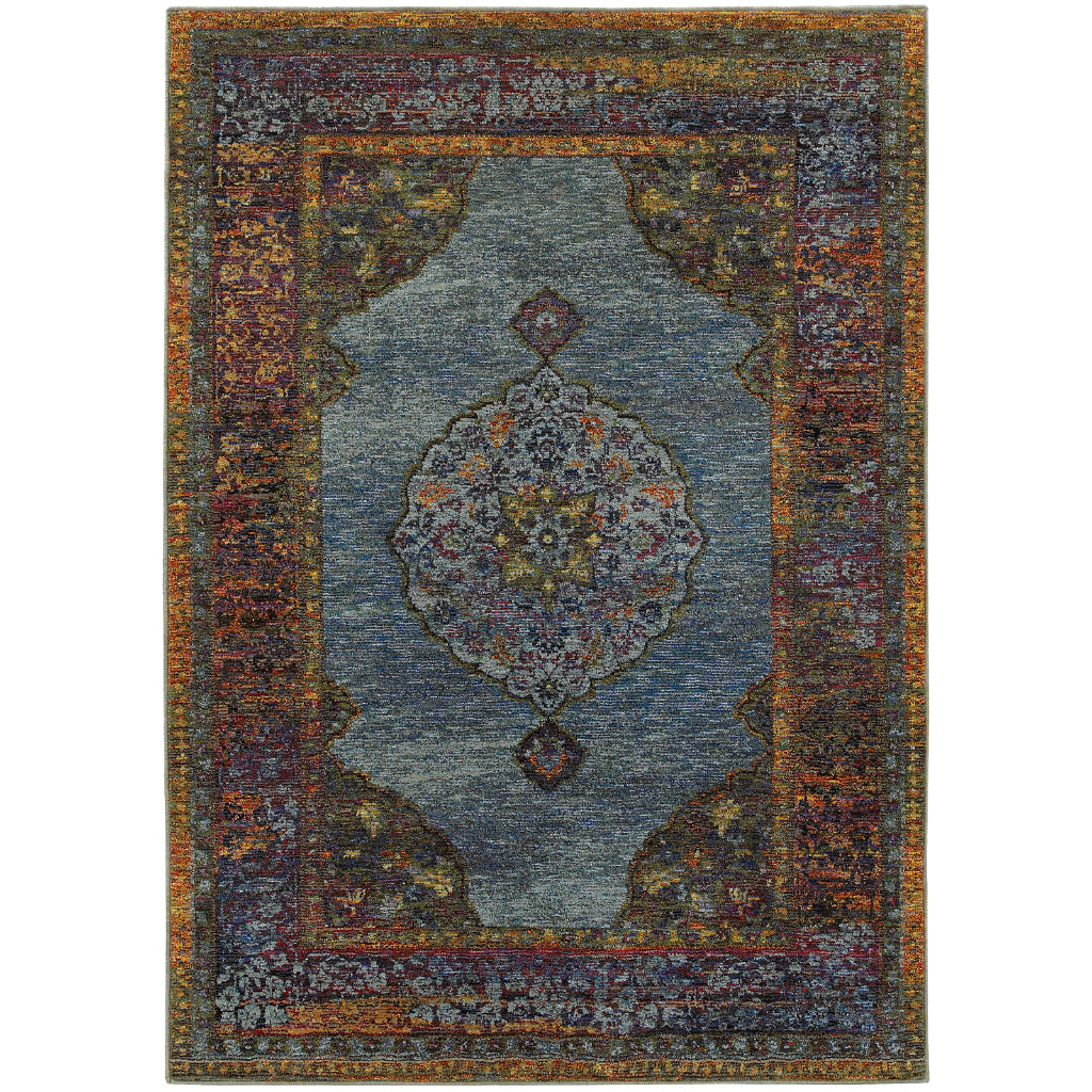 Oriental Weavers Andorra 7139A Multicolor Rectangle Indoor Area Rug - Durable & Stain Resistant Rug with Medallion Design-