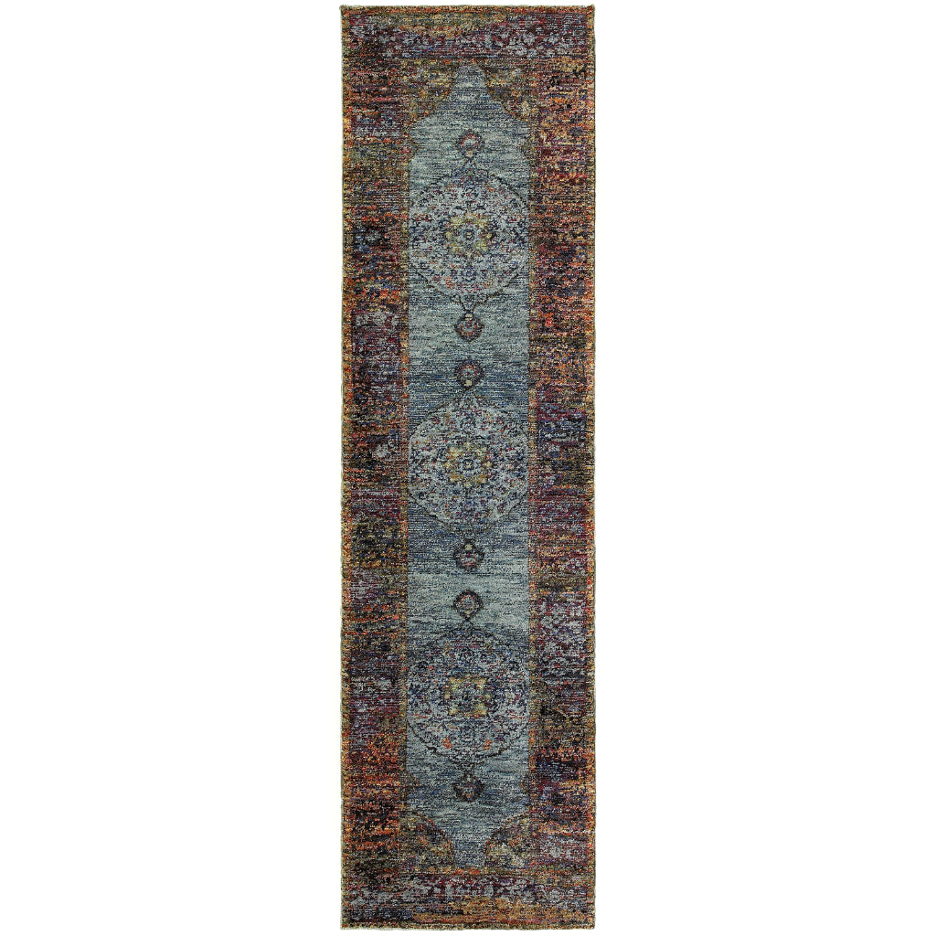 Oriental Weavers Andorra 7139A Multicolor Rectangle Indoor Runner - Durable &amp; Stain Resistant Rug with Medallion Design