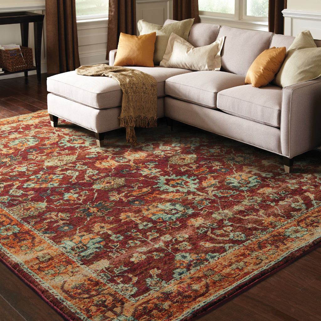 Oriental Weavers Andorra 7154A Multicolor Rectangle Indoor Area Rug - Durable & Stain Resistant Rug with Oriental Design-