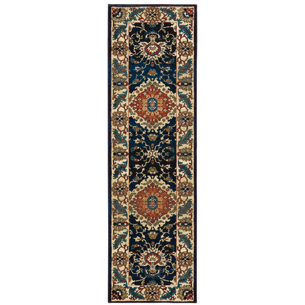 Oriental Weavers Ankara 1803B Multicolor Rectangle Indoor Runner - Vibrant Stain Resistant Medium Pile Rug with Oriental Design