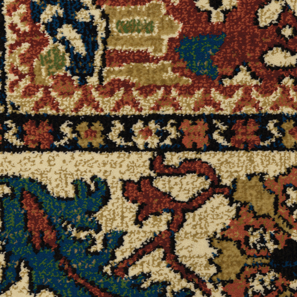 Oriental Weavers Ankara 1803B Multicolor Rectangle Indoor Area Rug - Vibrant Stain Resistant Medium Pile Rug with Oriental Design