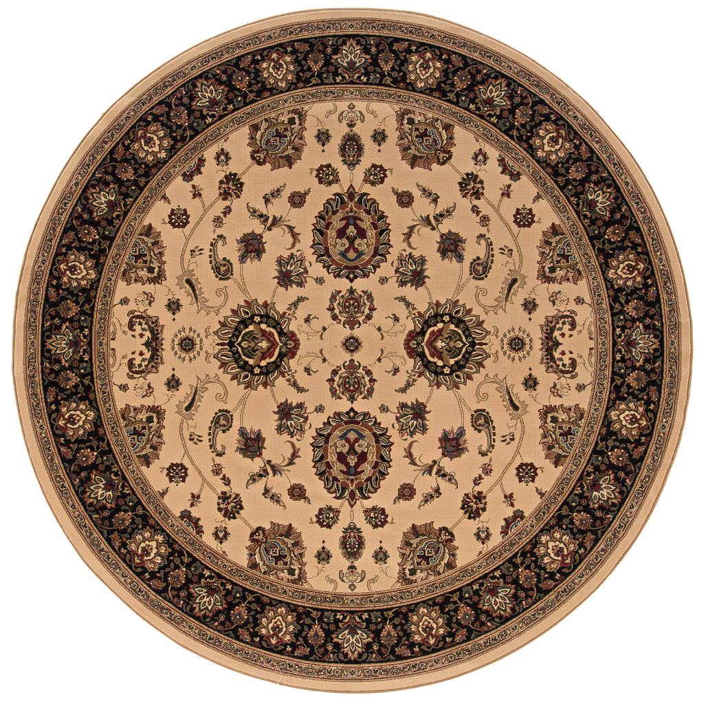 Oriental Weavers Ariana 130/7 Multicolor Round Indoor Area Rug - Stylish Stain Resistant Machine Made Rug-