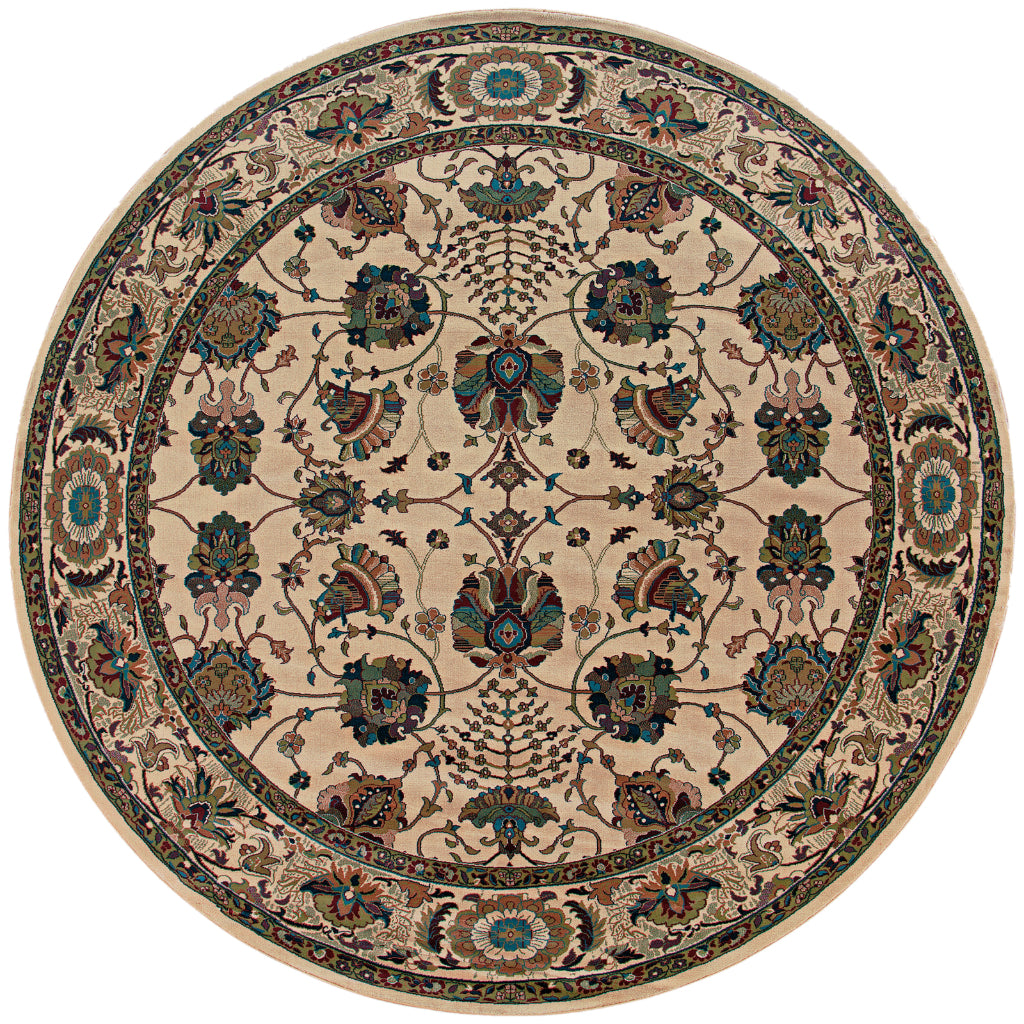Oriental Weavers Ariana 431O3 Multicolor Round Indoor Area Rug - Stylish Stain Resistant Machine Made Rug-