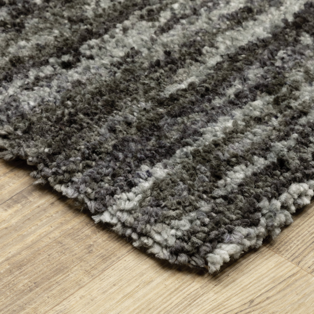 Oriental Weavers Aspen 829K9 Charcoal Rectangle Indoor Shaggy Runner - Comfortable Stain Resistant Contemporary Rug