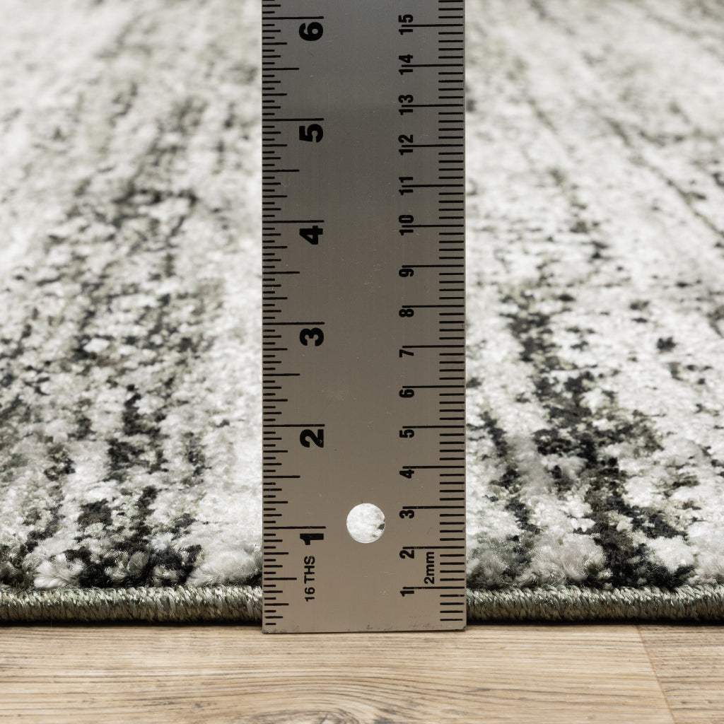 Oriental Weavers Atlas 8037G Ash/Charcoal Round Indoor Area Rug - Cozy Stain Resistant Machine Woven Rug Made of Nylon & Polypropylene-