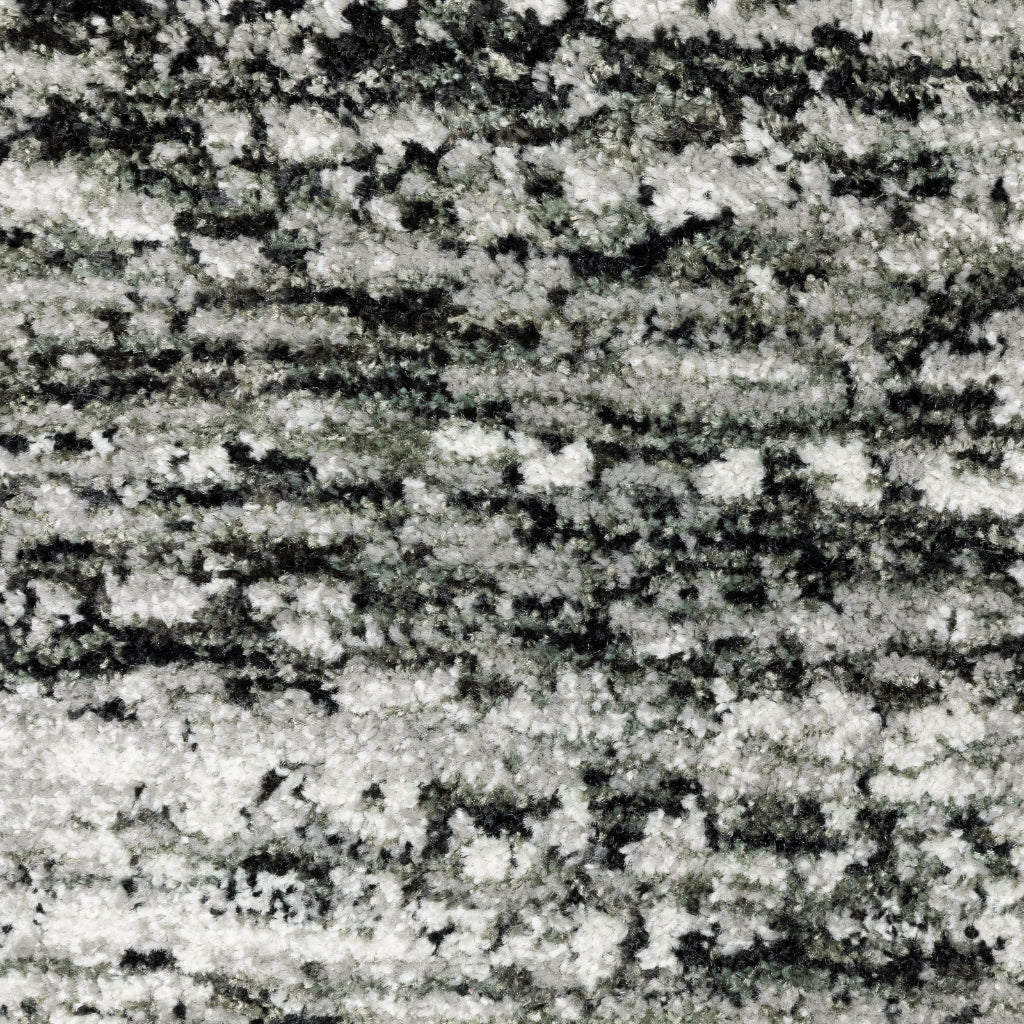 Oriental Weavers Atlas 8037G Ash/Charcoal Round Indoor Area Rug - Cozy Stain Resistant Machine Woven Rug Made of Nylon & Polypropylene-