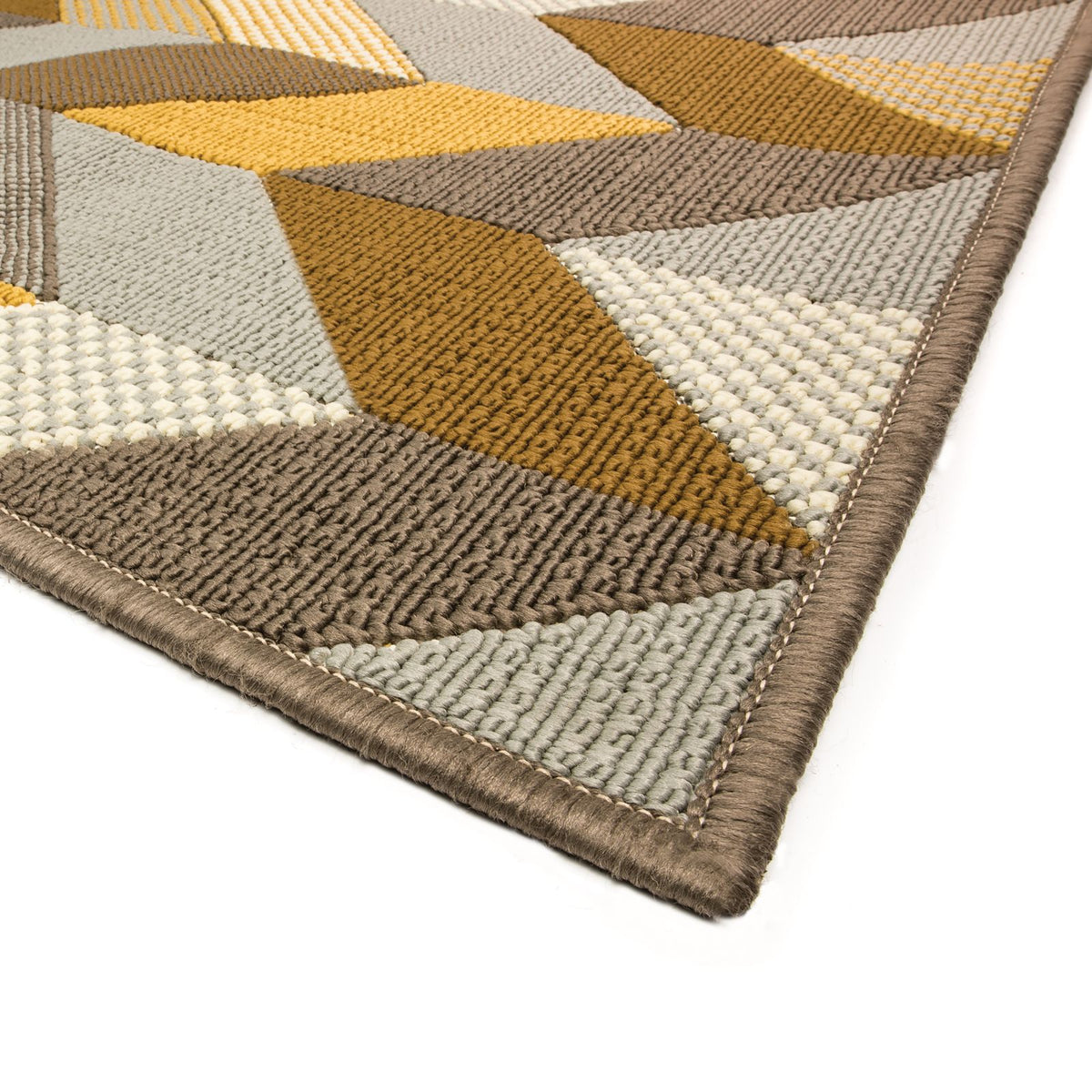 Oriental Weavers Bali 4902X Grey/Gold Rectangle Indoor / Outdoor Area Rug - Trendy Stain Resistant Machine Made Patio Rug with Geometric Pattern