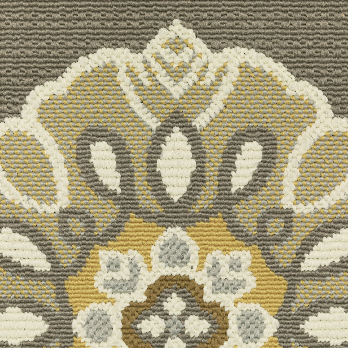 Oriental Weavers Bali 5863N Grey/Gold Rectangle Indoor / Outdoor Area Rug - Trendy Stain Resistant Machine Made Patio Rug with Floral Pattern