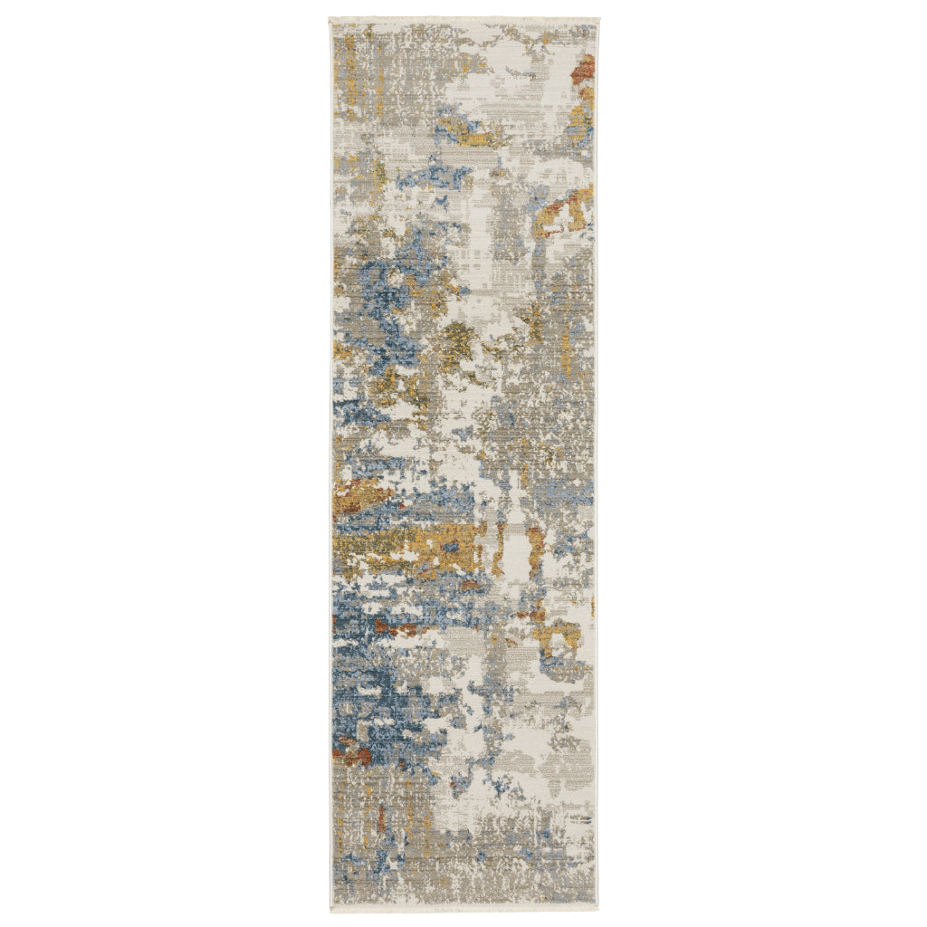 Oriental Weavers Bauer 1340W Multicolor Rectangle Indoor Runner - Stain Resistant Modern Rug with Abstract Design-