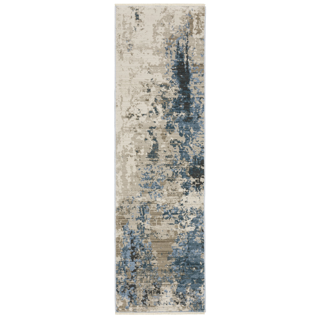 Oriental Weavers Bauer 041L2 Multicolor Rectangle Indoor Runner - Stain Resistant Modern Rug with Abstract Design-