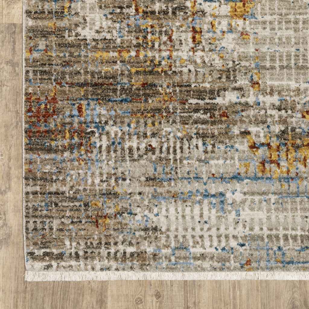 Oriental Weavers Bauer 005E2 Multicolor Rectangle Indoor Runner - Stain Resistant Modern Rug with Abstract Design