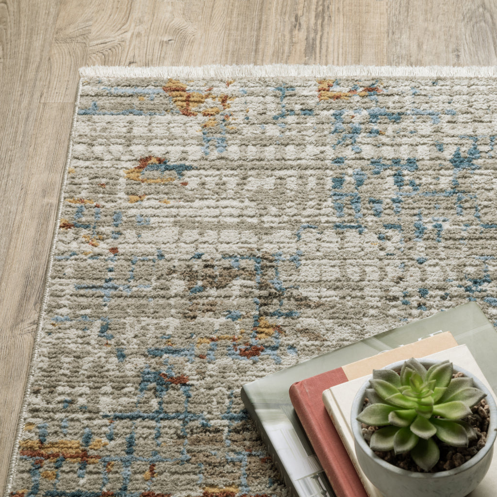 Oriental Weavers Bauer 005E2 Multicolor Rectangle Indoor Runner - Stain Resistant Modern Rug with Abstract Design