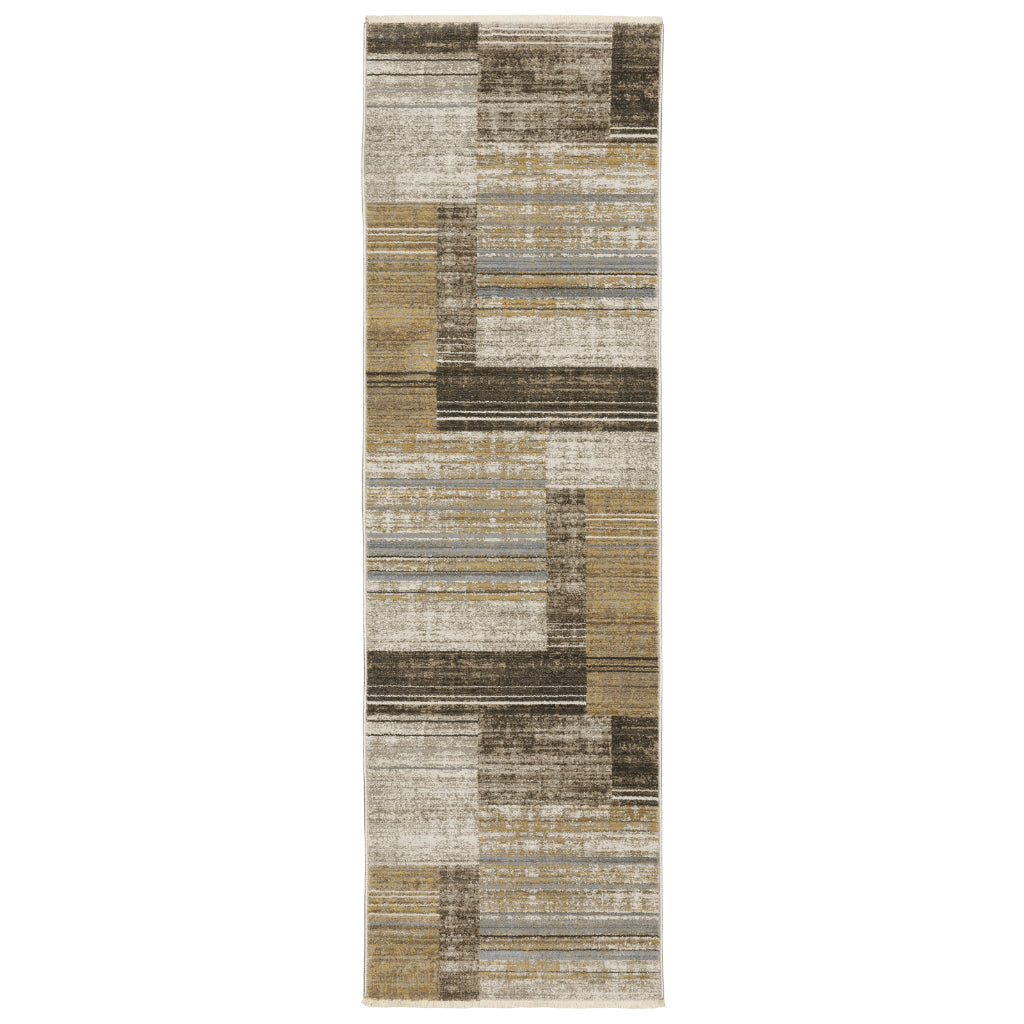 Oriental Weavers Bauer 090N2 Multicolor Rectangle Indoor Runner - Stain Resistant Modern Rug with Geometric Design