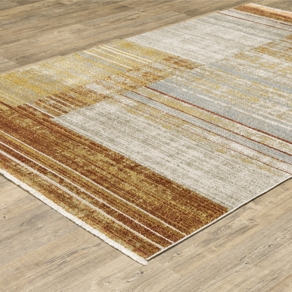 Oriental Weavers Bauer 090R2 Multicolor Rectangle Indoor Area Rug - Stain Resistant Modern Rug with Geometric Design-