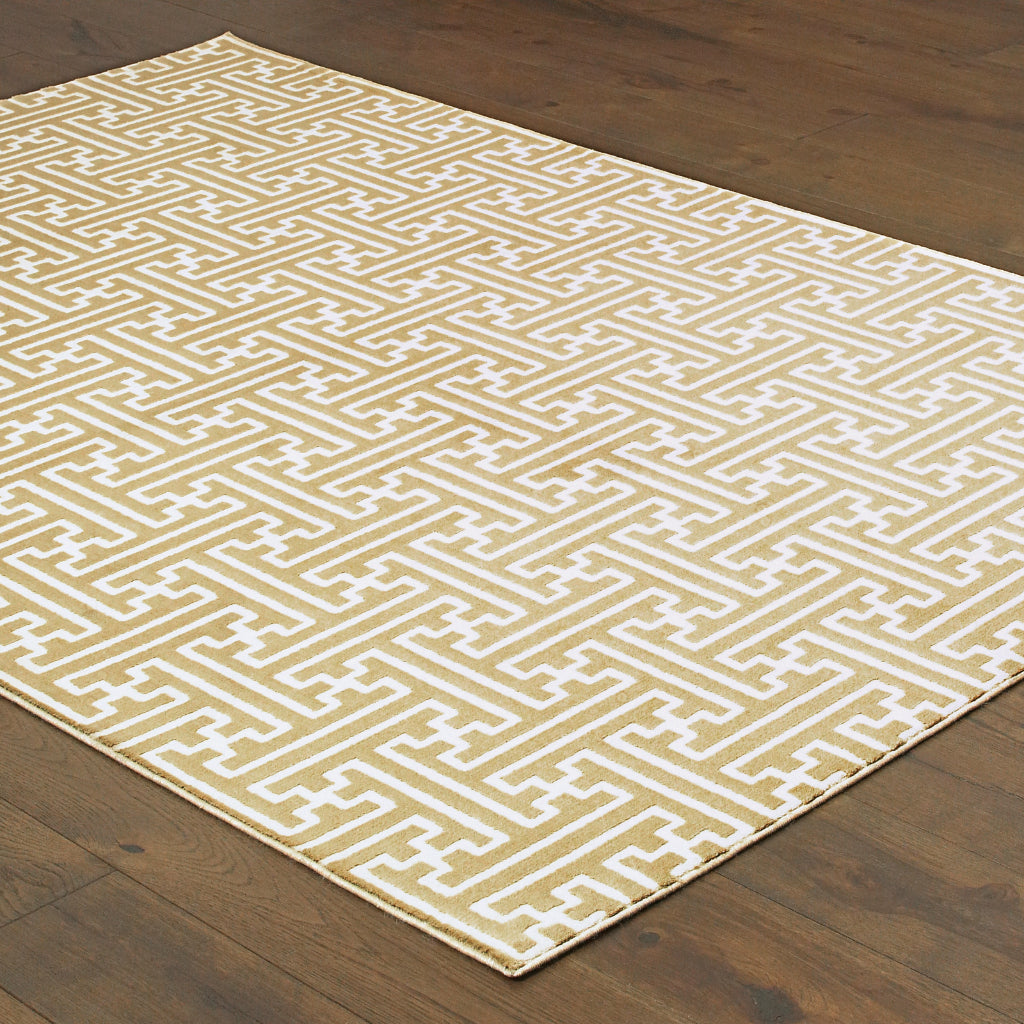 Oriental Weavers Bowen 1333Y Gold Rectangle Indoor Area Rug - Stain Resistant Machine Woven Rug